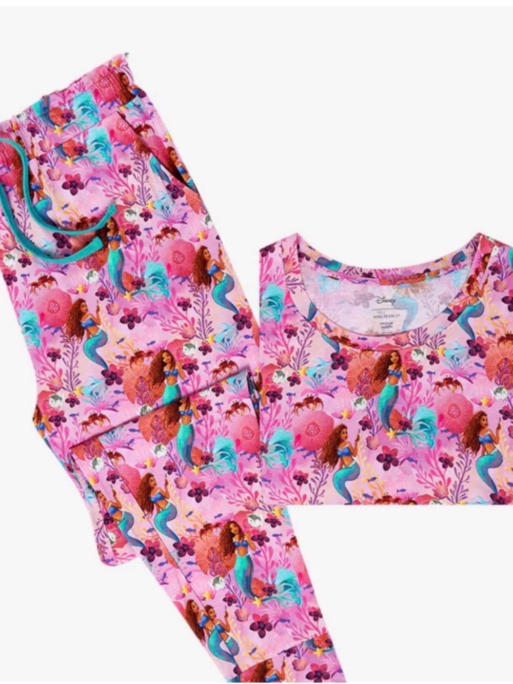 Posh Peanut Pink Mermaid Print womens Pajama Set